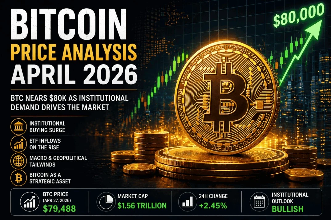 Bitcoin Price Analysis April 2026 BTC Approaches $80K as Institutional Capital Redefines the Market